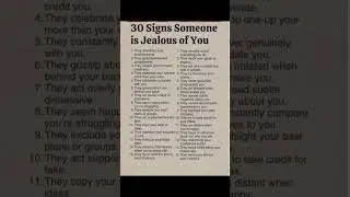 30 SIGNS SOMEONE IS JEALOUS OF YOU #motivation #quotes #psychology #inspiration #shorts