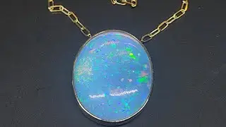 Natural Ethiopian Opal Pendant 14k Gold Necklace #596 Custom Jewelry Designer
