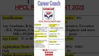 HPCL Junior Executive Vacancy 2025 |Junior Executive New Vacancy2025 #job #vacancy #upsc #jobsearch
