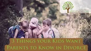 3 Things Kids Want Parents to Know In Divorce //Apple Payne Law