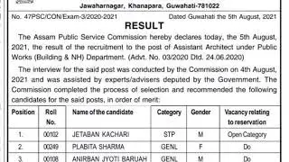 Assam Result Update 2021!! APSC Result Update 2021!!