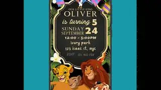 Personalized Lion Invitation