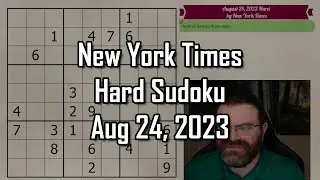 Learn the Hidden Pairs technique! | NYT Hard Sudoku Walkthrough | Aug 24, 2023