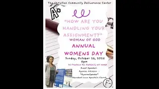 10/26/25  Annual Women&rsquo;s Day Speaker: Dr. Ayanna Johnson &ldquo;Are You Willing To Be Crushed For Christ?&rdquo;