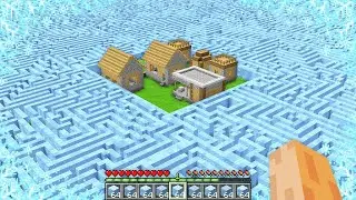 I found this ENDLESS ICE MAZE around VILLAGE in My Minecraft World !!! Cursed Generation Challenge !