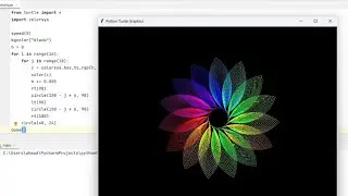 Amazing Flower design Using Python Turtle Graphics❤️ Watch it 😍#python #turtle #graphics #shortsfeed