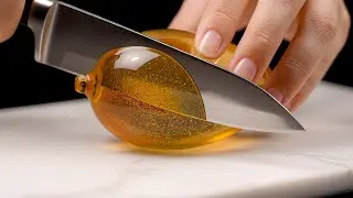Ultra-Realistic Glass Mango ASMR Slicing | Cinematic Crystal Cutting Sounds