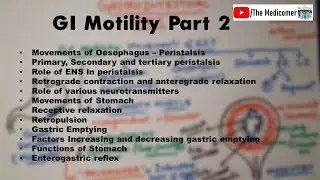 GI Motility Part 2 - Movements of Oesophagus and Stomach
