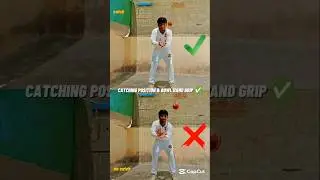 Catching position & bowl hand grip technique ✅ #cricket #tips #catch #practice #catching #ball