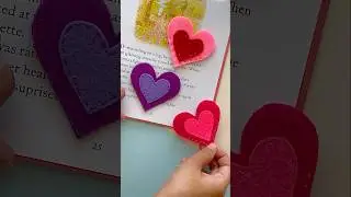 Закладка в форме сердца из фетра #фелк #поделкикоДнюСвятогоВалентина #подароккоДнюСвятогоВалентин...