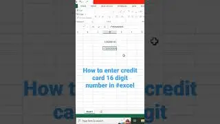 How to enter credit card number 16 digit number in excel