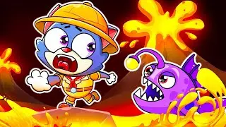 The Floor Is LAVA Game 🌋 Into the Volcano Challenge | Baby Color Kids Songs