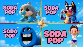 HUNGRY SNAKE🆚BABY BRAINROT🆚 BLUEY 🆚 BEBIFINN SODA POP 😎🎶 WHO IS BEST?