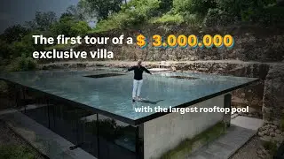 Inside a $3M Bali luxury villa with glass skylights, rooftop pool, ocean view & designer interiors