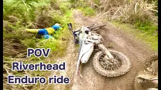 POV Enduro Trail Riding in Riverhead Forest | Husqvarna FC250 Chasing Triumph TF250-E