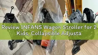 Review INFANS Wagon Stroller for 2 Kids, Collapsible Adjustable Push Pull Handle Bar, 2 Seater Strol