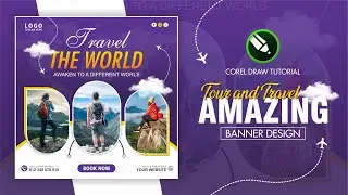 Amazing Tour and Travel Banner Design Using Coreldraw