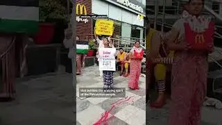 Activists in India protest McDonald&rsquo;s in defense of Palestinians in #Gaza