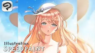 Anime Summer Illustration Process  // SPEEDPAINT【Clip Studio Paint】