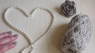 Uncinetto | Lavorazione con le Perle | Lana e Perle | Collana | Crochet  Yarn and Pearls | Necklace