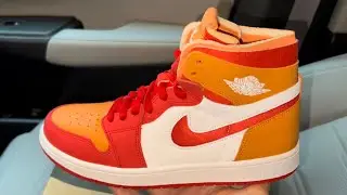 Jordan 1 Zoom Air CMFT Fire Red Hot Curry Womens Shoes