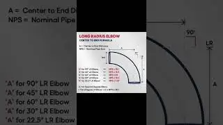 Long Radius Elbow Center End Formula #pipelining #pipe
