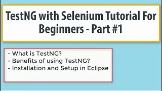 TestNG Installation and Setup in Eclipse | TestNG with Selenium Tutorial For Beginners Part #1
