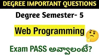 Degree Semester 5 - How to PASS Web Programming Exam Most Important Questions UNIT-WISE BCA UGExams