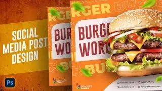Design a Professional Burger Social Media Post for Fast-Food or Restaurant Business Advertising
