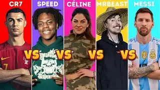 Ronaldo vs Messi vs MrBeast vs speed vs Celine  Who&rsquo;s THE BEST  US Football & Celebrity Face Off!