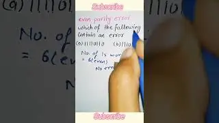 even parity error detection #code #errordetection #errorcorrection #binary #bit #word #shorts