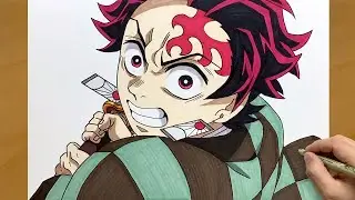 How to Draw Tanjiro from Demon Slayer || Demon Slayer Anime Art || Tanjiro Drawing