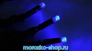 Электрогирлянда (мерцающая) 100 синих LED ламп, 10 м, коннектор, уличная, LEGOLED LL100BL 1 2B