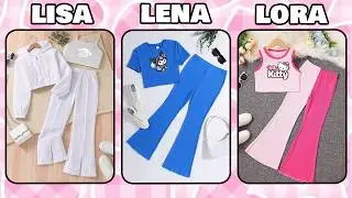 Who Has The Cutest Style Today 👗 Lisa vs Lena vs Lora Fashion Vote #lisaorlena #FashionVote