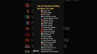 top 20 countries holding the most US debt #gk #ranking #gkquiz #shorts #shortvideo #viralvideo