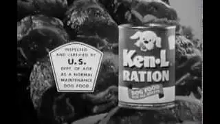 VINTAGE 1959 KEN L RATION DOG FOOD COMMERCIAL. MAN AND HIS BEST FRIEND - HIS DOG.