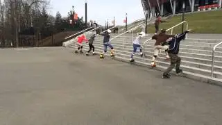 inline skating down stairs - Stadion Narodowy - Lesson I