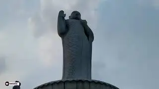 Tank Bund Boating Buddha Statue in the middle of Hussain sagar lake in Hyderabad Telangana India