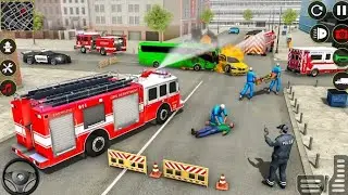 Fire Truck Driving Simulator 2025 - 911 Ambulance US Firefighter Fireman🔥 Rescue City 3D Gameplay