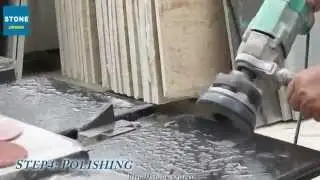 Edge Polishing for Black Granite Slab, Epoxy, 印度花崗石側邊拋光程序