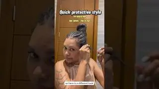 Protective hair styling for black women | styling braids with hair beads #shorts