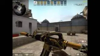 AWP Dragon Lore and m4a1-s Golden Coil gameplay