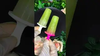 Homemade kiwi fruit popsicle #icecream #homemade #kiwi #fruit @Itsmuntahakhanam