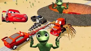 Big & Small McQueen & Police Car vs Zombie Mack  BeamNG.drive