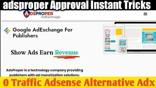 Adsproper Adx ad network Approval kaise le | Google Adsense alternative | adx ad network
