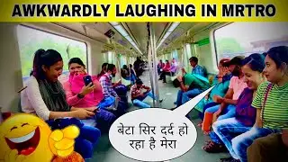 Laughing Awkwardly Prank In Metro Train | Metro prank in india | by Prank wala paras |