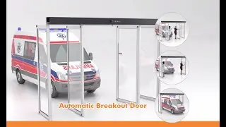 Break out automatic sliding door, emergency escape route