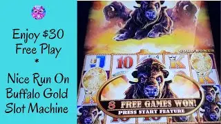 Enjoy $30 Free Play Nice Run On Buffalo Gold Slot Machine - Ms.Kitty Slot Channel