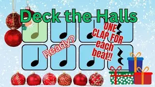 Steady Beat. Elementary Music Clap Along Deck the Halls. Christmas Rockin' Guitar Music Track