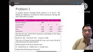 Process Cost Abnormal Loss and Abnormal Gains